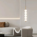 GobekUsa LED White Pearl Glass Pendant Lights for Kitchen Bar Decor - Bubble Hanging Lamp