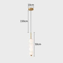 GobekUsa LED White Pearl Glass Pendant Lights for Kitchen Bar Decor - Bubble Hanging Lamp