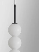 GobekUsa LED White Pearl Glass Pendant Lights for Kitchen Bar Decor - Bubble Hanging Lamp