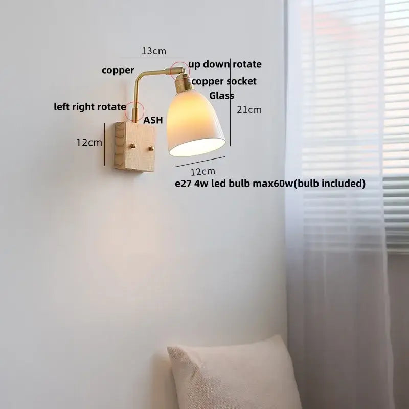 GobekUsa Ceramic LED Wall Sconce Rotatable Modern Vanity Light, photo 12 of 22