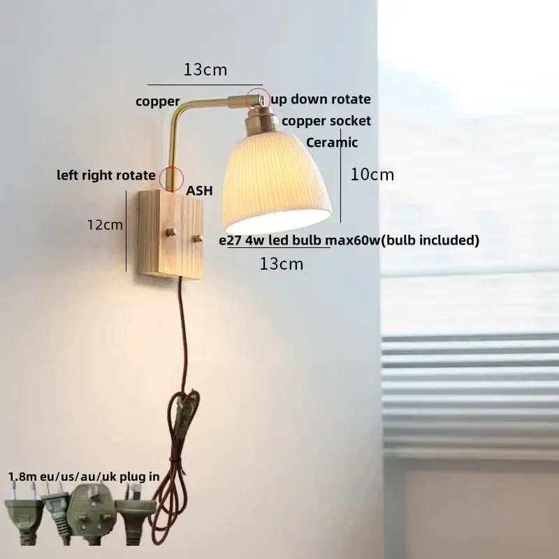 GobekUsa Ceramic LED Wall Sconce Rotatable Modern Vanity Light, photo 8 of 22