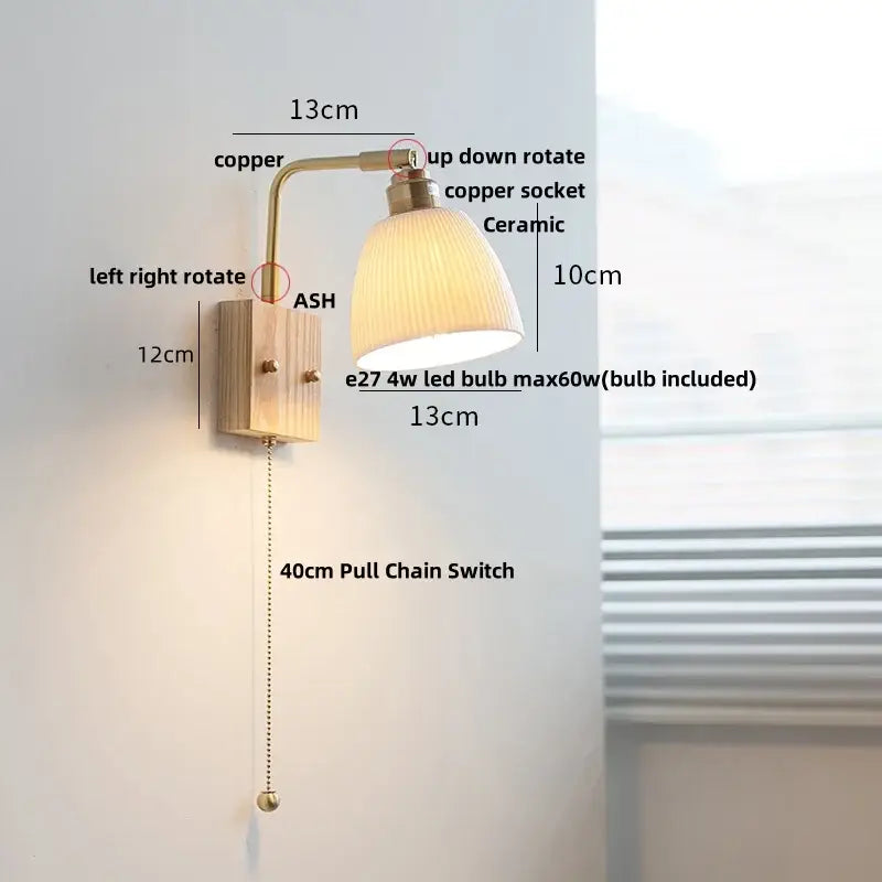 GobekUsa Ceramic LED Wall Sconce Rotatable Modern Vanity Light, photo 9 of 22