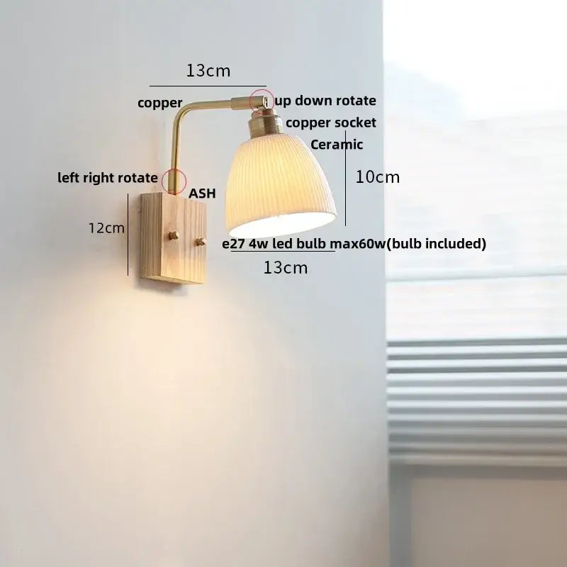 GobekUsa Ceramic LED Wall Sconce Rotatable Modern Vanity Light, photo 6 of 22