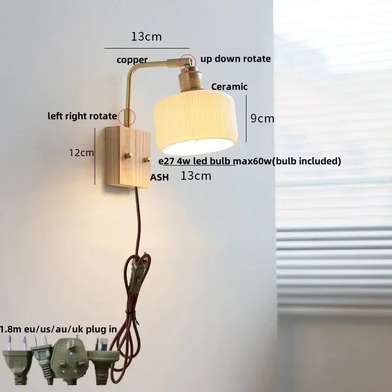 GobekUsa Ceramic LED Wall Sconce Rotatable Modern Vanity Light, photo 10 of 22