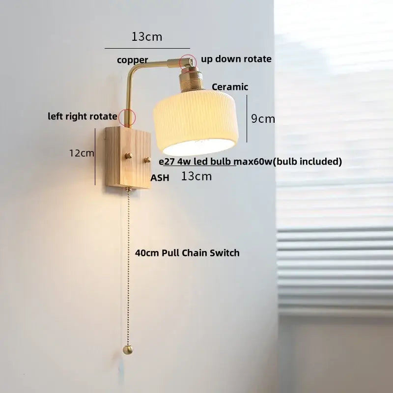 GobekUsa Ceramic LED Wall Sconce Rotatable Modern Vanity Light, photo 11 of 22