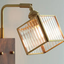 GobekUsa Brass LED Wall Lights Modern Stair Light Fixture Blue Glass Bedside Lamp