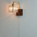 GobekUsa Brass LED Wall Lights Modern Stair Light Fixture Blue Glass Bedside Lamp