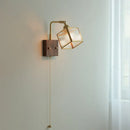 GobekUsa Brass LED Wall Lights Modern Stair Light Fixture Blue Glass Bedside Lamp