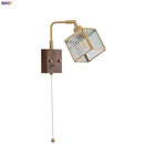 GobekUsa Brass LED Wall Lights Modern Stair Light Fixture Blue Glass Bedside Lamp