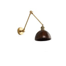 GobekUsa Copper Swing Arm LED Wall Sconce with Pull Chain Switch, Modern Nordic Wooden Lamp