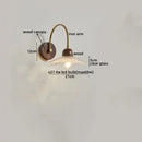 GobekUsa LED Wall Sconce Pull Chain Switch Modern Stair Lights Glass Wood