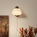 GobekUsa LED Wall Sconce Pull Chain Switch Modern Stair Lights Glass Wood