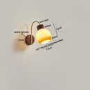 GobekUsa LED Wall Sconce Pull Chain Switch Modern Stair Lights Glass Wood