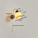 GobekUsa LED Wall Sconce Pull Chain Switch Modern Stair Lights Glass Wood