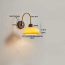GobekUsa LED Wall Sconce Pull Chain Switch Modern Stair Lights Glass Wood