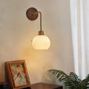 GobekUsa Copper Adjustable LED Wall Light; Modern Pull Chain Switch Glass Stair Lights