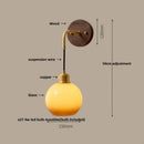 GobekUsa Copper Adjustable LED Wall Light; Modern Pull Chain Switch Glass Stair Lights