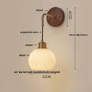 GobekUsa Copper Adjustable LED Wall Light; Modern Pull Chain Switch Glass Stair Lights