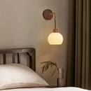 GobekUsa Copper Adjustable LED Wall Light; Modern Pull Chain Switch Glass Stair Lights