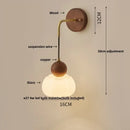 GobekUsa Copper Adjustable LED Wall Light; Modern Pull Chain Switch Glass Stair Lights