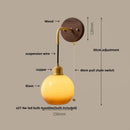 GobekUsa Copper Adjustable LED Wall Light; Modern Pull Chain Switch Glass Stair Lights