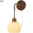 GobekUsa Copper Adjustable LED Wall Light; Modern Pull Chain Switch Glass Stair Lights
