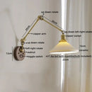 GobekUsa Ceramic Copper LED Wall Light | Modern Bedside Lamp with Pull Chain Switch