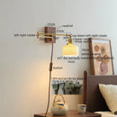 GobekUsa Ceramic Copper LED Wall Light | Modern Bedside Lamp with Pull Chain Switch