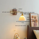 GobekUsa Ceramic Copper LED Wall Light | Modern Bedside Lamp with Pull Chain Switch