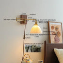 GobekUsa Ceramic Copper LED Wall Light | Modern Bedside Lamp with Pull Chain Switch
