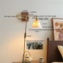 GobekUsa Ceramic Copper LED Wall Light | Modern Bedside Lamp with Pull Chain Switch
