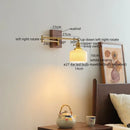 GobekUsa Ceramic Copper LED Wall Light | Modern Bedside Lamp with Pull Chain Switch
