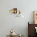 GobekUsa Ceramic Copper LED Wall Light | Modern Bedside Lamp with Pull Chain Switch