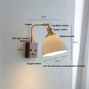 GobekUsa Ceramic LED Wall Light Fixture Reading Coffee Nordic Modern Rotatable Bedside Lamp