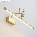 GobekUsa Modern Brass LED Linear Wall Sconce with Antler Arm in Warm Light - Wide Sizes Available