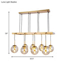 GobekUsa Brass Ball Island Pendant Light with Clear Glass Shade - Modern 8 Head Design