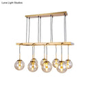 GobekUsa Brass Ball Island Pendant Light with Clear Glass Shade - Modern 8 Head Design