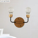 GobekUsa Modern Crystal 2-Light Brass Wall Light - Bulb Shaped Sconce Lamp for Bedroom & Living Room, Warm/White Light