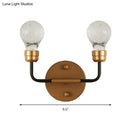 GobekUsa Modern Crystal 2-Light Brass Wall Light - Bulb Shaped Sconce Lamp for Bedroom & Living Room, Warm/White Light