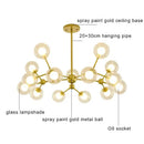 GobekUsa Glass Ball Pendant Chandelier for Living Room Bedroom Dining Room