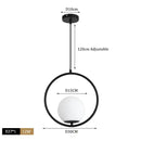GobekUsa Glass Ball Pendant Lights Modern LED Brass Black Chrome Suspension Luminaire