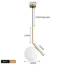 GobekUsa Glass Ball Pendant Lights Modern LED Brass Black Chrome Suspension Luminaire