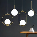 GobekUsa Glass Ball Pendant Lights Modern LED Brass Black Chrome Suspension Luminaire