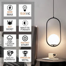 GobekUsa Glass Ball Pendant Lights Modern LED Brass Black Chrome Suspension Luminaire