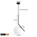 GobekUsa Glass Ball Pendant Lights Modern LED Brass Black Chrome Suspension Luminaire