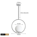 GobekUsa Glass Ball Pendant Lights Modern LED Brass Black Chrome Suspension Luminaire