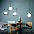 GobekUsa Glass Ball Pendant Lights Modern LED Brass Black Chrome Suspension Luminaire