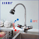 GobekUsa Brass Kitchen Sink Faucet w/ Swivel Spout & Thermostatic Control