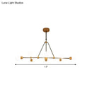 GobekUsa Brass Finish Island Light with Orb Shade - 8-Light Metal Hanging Lamp for Dining Room