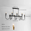 GobekUsa Black Pendant Chandelier: Luxury French Style Candle Hanging Light for Kitchen Island